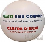 pub sur ballon hélium pour Vherts Bleu Compagny