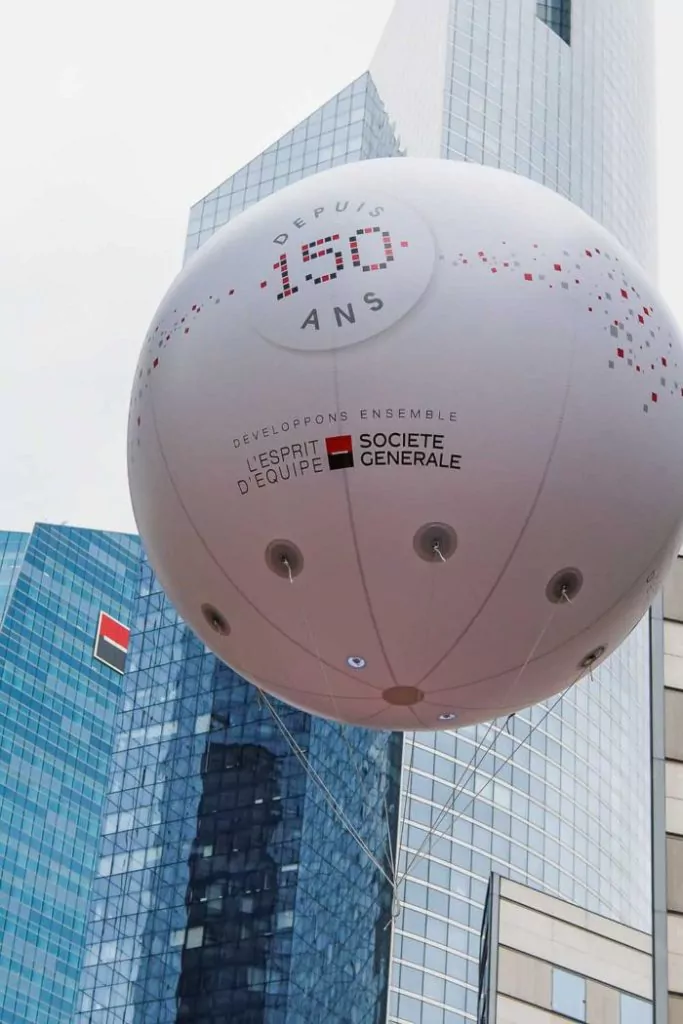 ballon hélium pour les 150 ans de la Société Générale