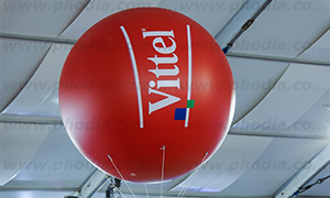 ballon gonflable hélium vittel à disneyland 2 m rouge