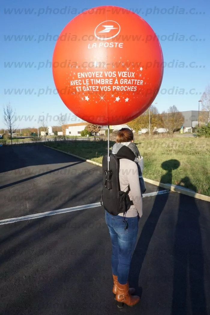 ballon sac a dos street marketing la poste