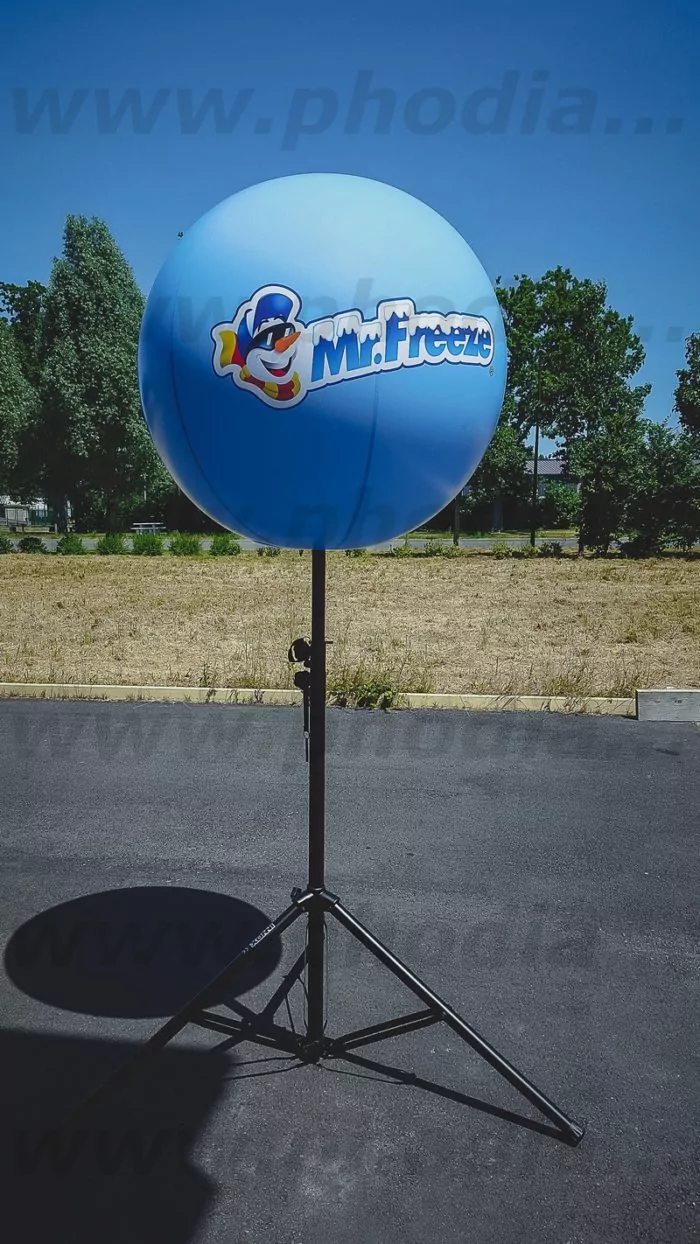 ballon publicitaire sur pied telescopique de 80 cm Mr freeze