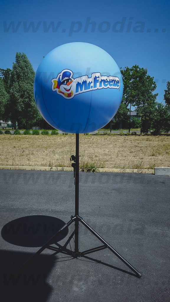 ballon publicitaire sur pied telescopique de 80 cm Mr freeze
