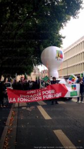 structure gonflable montgolfiere pour manifestation de rue : Syndicat fonction publique FSU 59 62