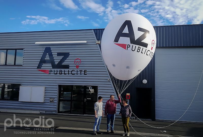 ballon publicitaire en forme de montgolfière hélium de 3.5 m pour az publicité