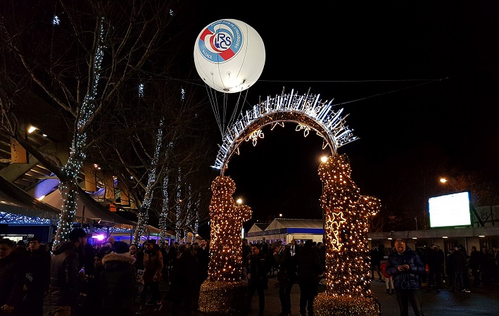 Ballon lumineux 2.5 m hélium à extérieur pour le noel a la meinau 2018 stade de strabourg