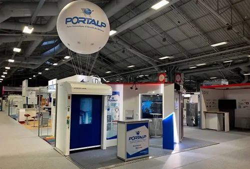 Ballon h&eacute;lium 2m pour le stand Portalp au salon Contaminexpo 2019 qui se d&eacute;roulait &agrave; paris fin mars 2019