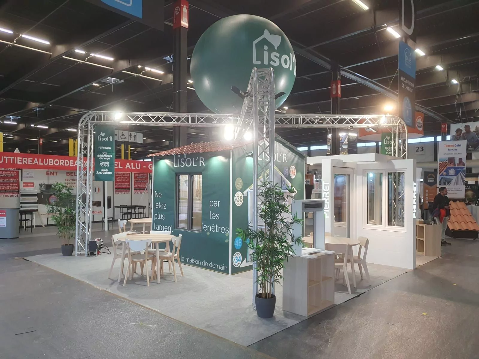 sph&egrave;re h&eacute;lium 2.50m Isol'R 2, ballon, vert, salon, &eacute;v&egrave;nement