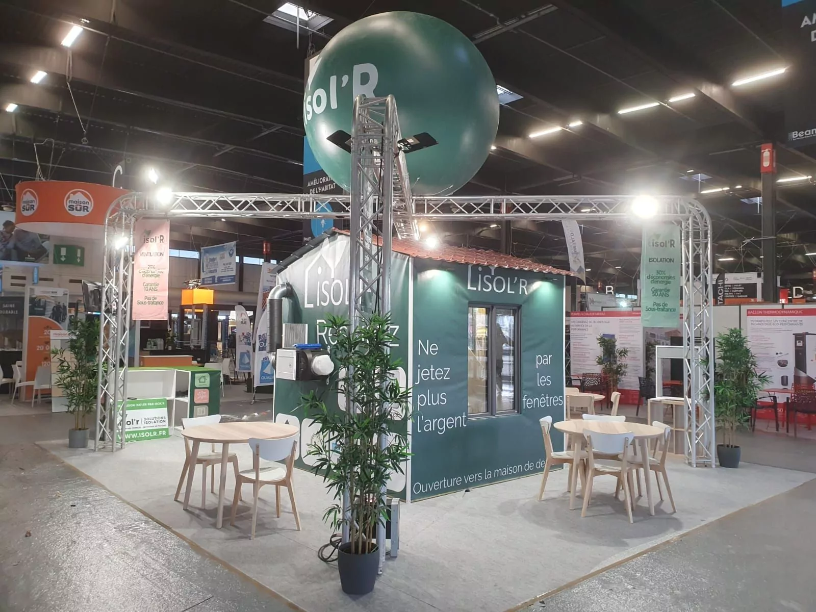 sph&egrave;re h&eacute;lium 2.50m Isol'R 3, ballon, vert, salon, &eacute;v&egrave;nement