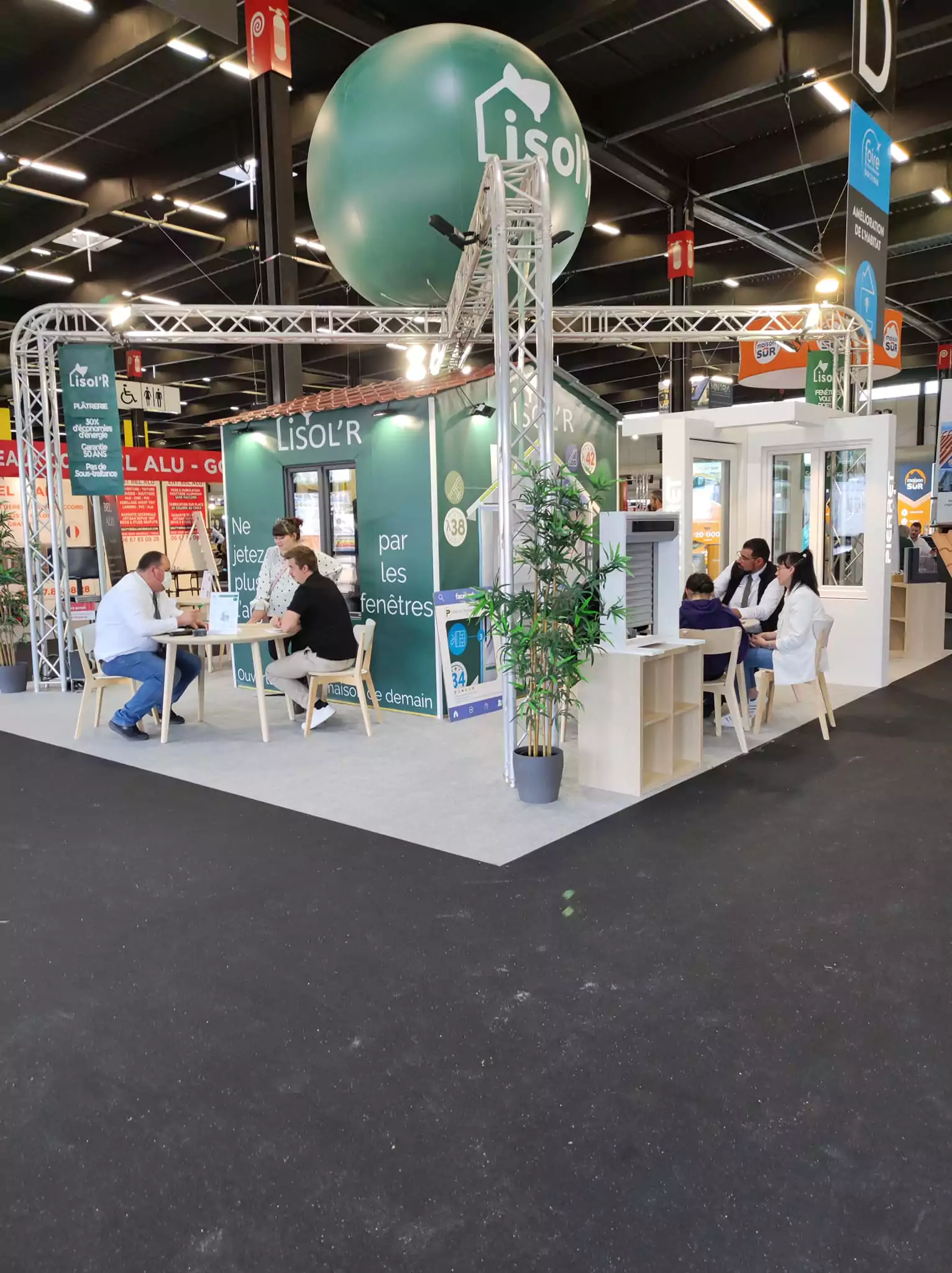 sph&egrave;re h&eacute;lium 2.50m Isol'R, ballon, vert, salon, &eacute;v&egrave;nement